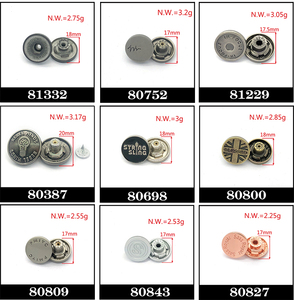 Tùy Chỉnh Chất Lượng Cao Đặc Biệt Hình Vít Jeans Và Kim Loại Cho Denim Kẽm Hợp Kim Mạ 17Mm Jeans Vòng Nút - Product Image 5