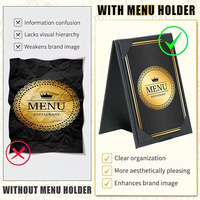 Porte-menu en cuir de qualité supérieure, personnalisable avec logo, format A4 A5, pour restaurant, bar, cocktail, hôtel, restauration, présentation de page unique sur table