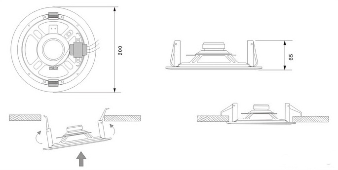 CS-205A Cheap PA 6.5 Inch Full Range Invisible Speaker Inside Walls Low Profile Surface Install Unseen In Ceiling Loudspeaker · image 3