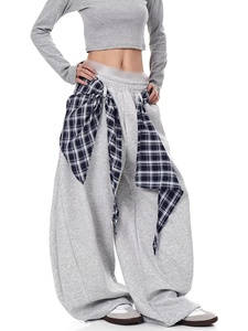 Pantalon <span class=keywords><strong>de</strong></span> jogging décontracté pour femme, coupe ample et droite, style hip-hop, couleur unie, design unique - Product Image 1