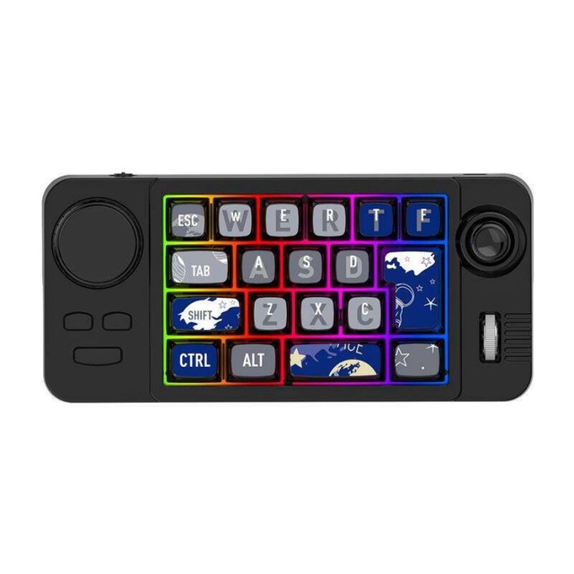 W911 New Tri-mode RGB Backlit Hot-Swap Mechanical Keyboard with Joystick 19-Key Programming for Laptop Gaming USB Type-C