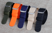 Bracelet de montre en nylon Perlon d'usine 18mm 20mm Bracelets de montre beiges avec bracelet à boucle en nylon tissé Bracelets Perlon
