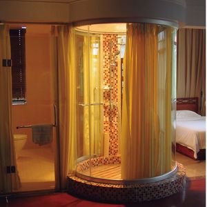 <span class=keywords><strong>Cabina</strong></span> <span class=keywords><strong>Doccia</strong></span> Scorrevole in Vetro Temperato con Telaio in Alluminio di Forma Rotonda con <span class=keywords><strong>Soffione</strong></span> - Product Image 2