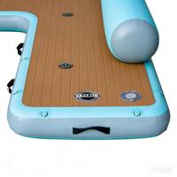 Dock flottant gonflable en forme de L de qualité commerciale avec matériau PVC, couleurs et logo personnalisés pour utilisation sur yacht