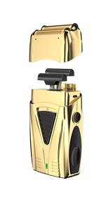 <span class=keywords><strong>Rasoio</strong></span> Elettrico Dorato da Uomo Ricaricabile a Lamina con Doppia Lama, Regolabarba Senza Fili, <span class=keywords><strong>Rasoio</strong></span> Portatile per Rasatura a Secco e su Pelle Bagnata - Product Image 2
