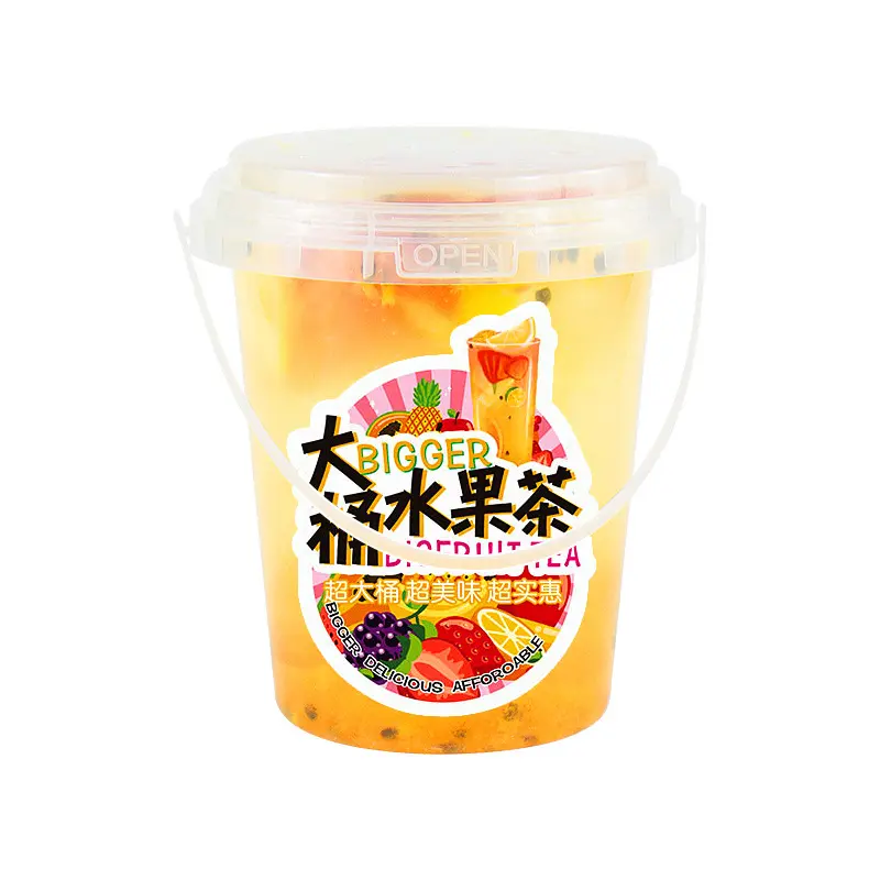 1000ml Fruit Tea Portable Bucket Disposable Large Capacity Lemonade Juice Drink Cup Bubble Tea Transparent Plastic Cups With Lid