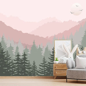 Nature et paysage tissu rose <span class=keywords><strong>pastel</strong></span> montagne murale 3D intérieurs chambre <span class=keywords><strong>papier</strong></span> <span class=keywords><strong>peint</strong></span> pour enfants - Product Image 1