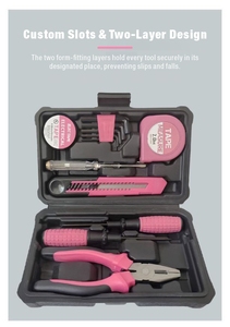 Kit d'outils rose pour femmes Vetex en gros, 7 pièces |   Ensemble d'outils légers pour la maison, pour le <span class=keywords><strong>bricolage</strong></span>, la réparation et l'entretien |   Boîte à outils manuelle durable - Product Image 6