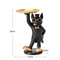 Statue d'animal bouledogue personnalisée en usine, accessoires de décoration intérieure, accent de table, plateau de rangement, modèle de chien, sculpture, salon