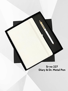 Premium A5 Diary Metal Pen <b>Gift</b> Set 100 Sheets UV Printed PU Hardcover Notebook for <b>Office</b> Business Use Corporate <b>Gifts</b> - Product Image 1