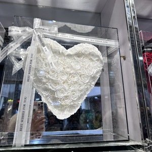 Rose éternelle préservée, faite à la main, en forme de cœur, miroir transparent en acrylique, décoration d'intérieur, cadeau pour la Saint-Valentin, longue durée, 3-5 ans - Product Image 3