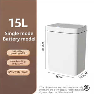 Cubo de Basura Inteligente con Sensor Táctil Blanco de 15L – Contenedor de Basura Electrónico para Baño con Embolsado Automático, Compatible con Hogar Inteligente - Product Image 2