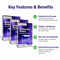Bandes blanchissantes pour les dents, kit blanchissant violet, 21 traitements, bandes blanchissantes douces et sûres pour l'émail, soins dentaires pour usage domestique