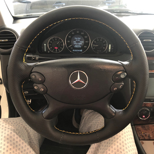 Housse de <span class=keywords><strong>volant</strong></span> de voiture de sport en cuir microfibre pour Mercedes Benz <span class=keywords><strong>classe</strong></span> E W211 E230 E350 <span class=keywords><strong>classe</strong></span> CLS CLS 350 500 G <span class=keywords><strong>AMG</strong></span> SL CLK - Product Image 2