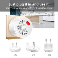 Detector de Fugas de Gas Multigas Inteligente con Wi-Fi Tuya para Hogar, Hotel o Garaje, Adaptador EU/UK/US, Detecta CH4, Gas Natural, Gas Licuado, Biogás