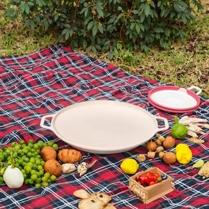 白色感应底部铝制烤盘，双手柄不粘家用户外烹饪健康炊具 - Product Image 2