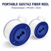 Kabel Serat Optik 0.25mm G657A2 Gulungan Serat Tanpa Pelapis FPV UAV Tali Tak Terlihat 0.22dB/km 25km 50km