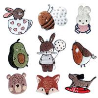 Patchs brodés en chenille de haute qualité, motif dinosaure mignon, appliqués, personnalisés, thermocollants, écologiques pour vêtements et chapeaux d'enfants