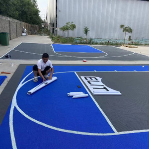 Plancher à emboîtement, terrain à <span class=keywords><strong>suspension</strong></span>, terrain de basket-ball, carreaux de sport d'intérieur et d'extérieur - Product Image 4