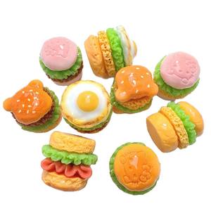 Miniature de burger en résine 3D pour <span class=keywords><strong>maison</strong></span> de poupée, aliment miniature fait main pour jeu, ornements de bureau - Product Image 5