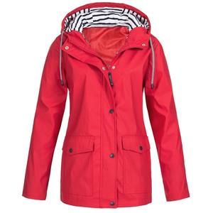 Abrigo Largo Impermeable con Capucha para <span class=keywords><strong>Mujer</strong></span>, Talla Grande, Deportivo, para Exteriores, a la Moda - Product Image 5