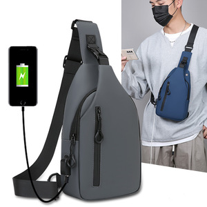 Bolso de Pecho USB Multifuncional para <span class=keywords><strong>Hombre</strong></span>, Nuevo Bolso de Hombro Simple, Gran Capacidad, Moderno, Ligero y Versátil - Product Image 1