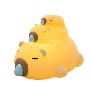 Veilleuse pour enfants, adorable lampe de <span class=keywords><strong>nuit</strong></span> en silicone en forme de capybara, veilleuse à intensité réglable, lampe de chevet LED, lampe rechargeable par USB pour enfants - Product Image 1