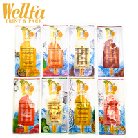 Emballage de poche en plastique, Sachet scellé à l'arrière, Emballage de crème glacée imprimé personnalisé, petits sacs d'emballage de glace glacée