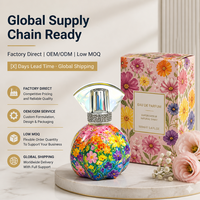Flacon de parfum en verre mat floral à étiquette privée 30ml/50ml/100ml avec impression sérigraphique et option de logo personnalisé