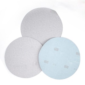 7 pulgadas 180mm Gancho Blanco y bucle papel de lija abrasivo seco papel de lija flocado disco de lijado para lijadora pulido madera Metal vidrio - Product Image 5