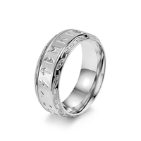 Bague vintage en acier inoxydable avec inscription viking nordique pour homme, bijoux de mode en gros