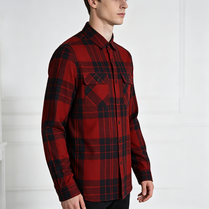 Camicie da Uomo in Cotone Organico 100% Eco-Friendly, Stile Buffalo Plaid, con Bottoni, per Uso Casual e Outdoor, Personalizzabili - Product Image 3