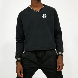 เสื้อยืดแฟชั่นคุณภาพสูงสไตล์รักบี้ แบบสปอร์ต ลำลอง แขนยาวทรงแร็กแลน ลายทางเบสบอล คอวี สำหรับผู้ชาย - Product Image 2