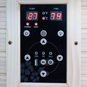 Sauna Portátil para Interiores de 1050W, Sauna Personal de Madera con Infrarrojos Lejanos y Luz Ambiental - Product Image 3