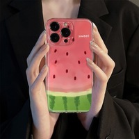 Coque de téléphone Summer Fun 16 Pro Max pour iPhone 15 14 13 12 Soft Cartoon Watermelon Fresh pour Apple Bright Girl Phone