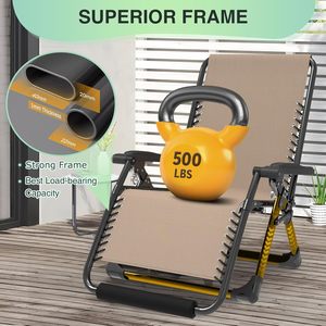 PIOEN 33 "<span class=keywords><strong>XXL</strong></span> surdimensionné zéro gravité chaise longue coussin amovible appui-tête capacité 500LBS avec serrure et repose-pieds améliorés - Product Image 3