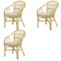 Fauteuil moderne Patani en rotin avec structure en bois, confortable et chaleureux, meuble de salon artisanal, durable et de haute qualité