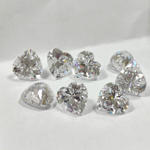 Circonia Cúbica, Gema Suelta Sintética, Color Blanco, Corte Corazón, Piedra CZ Suelta - Product Image 4