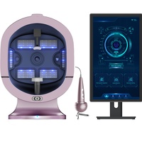 Pemindai wajah analisis kulit portabel Salon, mesin kecantikan penganalisis Gambar Kulit AI 3D, penguji rambut cermin ajaib