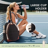 Sac à dos de sport portable en polyester imperméable pour raquettes de pickleball et de tennis, sac de badminton pour femmes avec compartiment à chaussures pour activités de plein air