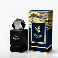 Botol Parfum Kaca Mewah Desain Mewah Bentuk Kotak Kosong Hitam Putih 30ml 50ml 100ml dengan Kemasan Kustom