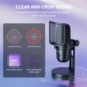 Microphone à condensateur professionnel pour <span class=keywords><strong>studio</strong></span> d'enregistrement, pour le chant, podcast USB, filaire, microphone à bas prix - Product Image 3