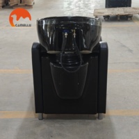 Chaises de shampooing modernes noires, bol en céramique, mobilier de salon personnalisé, chaise de lavage, lit pour poste de salon