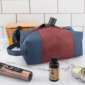 Custom Logo Pu Leather <b>Mens</b> Wash Clutch <b>Bag</b> Eco Friendly Canvas Makeup Retro Shaving <b>Bag</b> <b>for</b> <b>Toiletries</b> Accessories - Product Image 5