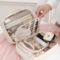 Sac de voyage cosmétique grande capacité en PVC transparent avec pochettes mobiles, organisateur de voyage, trousse de toilette et de maquillage – Vente en gros OEM
