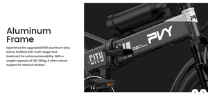 Vélo électrique Pvy 750w Z20 pour les trajets quotidiens, 25.6ah, pneus 20*2.3 pouces, 25km/h, autonomie 200km, Z20 - Product Image 6