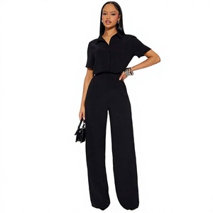 Combinaison décontractée pour femme, 100 % coton, imprimée, coupe ajustée, manches à volants, taille haute, prix direct usine - Product Image 1