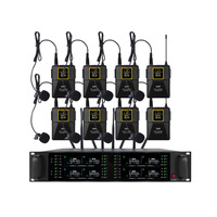 Vason 8801 – Un récepteur, huit microphones sans fil portables, micro-cravate, micro col de cygne, micro canon court pour conférence, piles AA