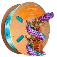 Filament PLA Triple Soie ERYONE 1,75 mm 1 kg, finition soie tricolore, filament d'imprimante 3D pour modèles décoratifs