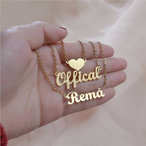 Komi-collar con diseño de nombre <span class=keywords><strong>personalizado</strong></span> para mujer, gargantilla de cadena de 3 capas, chapado en oro y acero inoxidable, <span class=keywords><strong>regalo</strong></span> para pareja y <span class=keywords><strong>amiga</strong></span> - Product Image 4